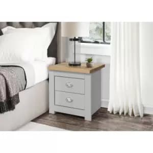 Birlea Highgate 2 Drawer Bedside Grey And Oak