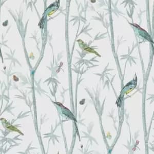 Next Chinoiserie Bird Trail Duck Egg Wallpaper