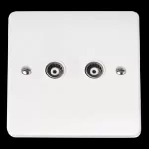 Click Scolmore Mode 45A Double Isolated Coaxel Socket Polar White - CMA159