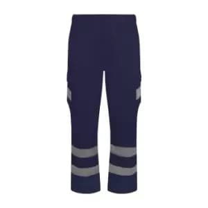 PRO RTX High Visibility Mens Cargo Trousers (3XL R) (Navy)