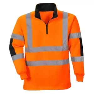 Portwest Xenon Half Zip Hi Vis Pullover Orange 3XL