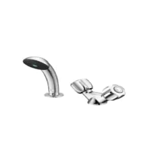 Armitage Shanks Starlite Hairdressers Washbasin Mixer 1 Hole with Metal Handles, Flexible 1.5m Hose, Handspray and Metal Sleeve Inlets Plain 10mm Copp