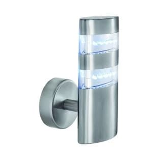 LED Outdoor Wall Light Satin Silver IP44