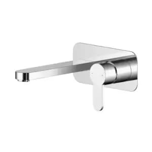 Nuie Arvan Wall Mounted 2 Tap Hole Basin Mixer With Plate - Chrome