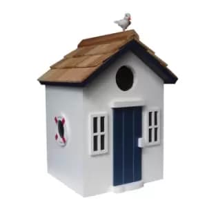 Bayside Beach Hut Bird House White
