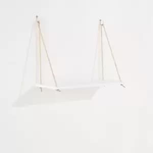 Thames Single Rope Shelf, White Effect Foil Finish