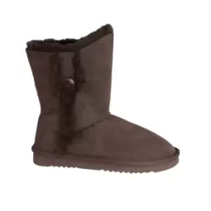 Eastern Counties Leather Womens/Ladies Lacey Sheepskin Button Boots (4 UK) (Chocolate)