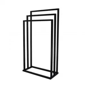 Black 3 Tier Free Standing Towel Rack