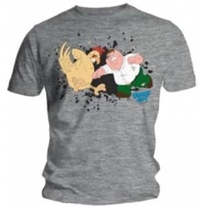 Family Guy Chicken Fight Mens Grey T Shirt: Large
