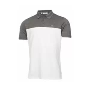 Calvin Klein COLOUR BLOCK POLO SHIRT Charcoal/White - L