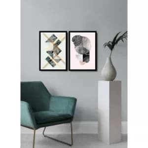 2PSCTCIZ-004 Multicolor Decorative Framed MDF Painting (2 Pieces)