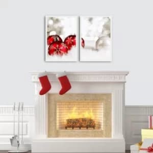 2PBCTNOEL-05 Multicolor Decorative Framed MDF Painting (2 Pieces)