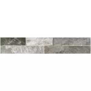 Grey Multi Split Face Wall Tile 8 x 44.25cm - Bata