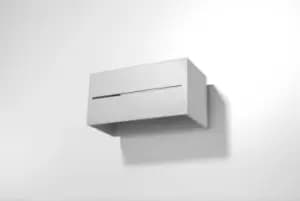 Lobo Maxi 2 Light Up Down Flush Wall Light Grey