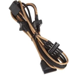 BitFenix Molex to 4x SATA Adapter 20cm - sleeved gold/black