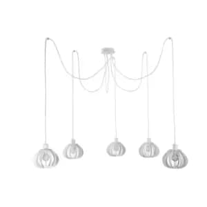 Nicoleta Cluster Pendant Ceiling Light White, 5x E27