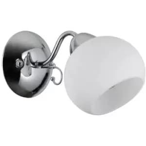 Netlighting Stylized Wall Lamp Chrome, White 1 Light with White Shade, E27 - ITL