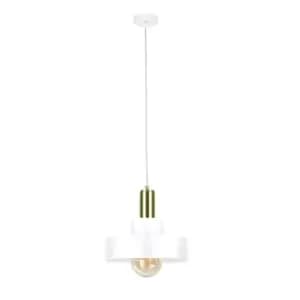 Giza Dome Pendant Ceiling Light White, Gold, 30cm, 1x E27