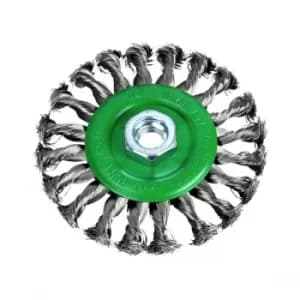 Faithfull FAIWBCT115S Flat Twist Knot Wire Brush 115 x 12mm M14x2 Bore