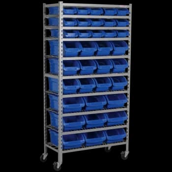 Sealey 36 Piece Mobile Bin Storage Rack