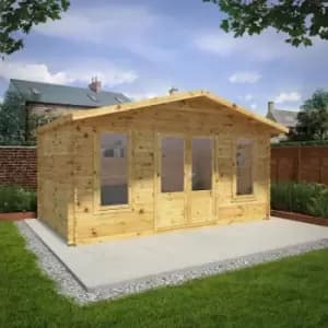Mercia 5m x 3m 34mm Wall Double Glazed Retreat Log Cabin