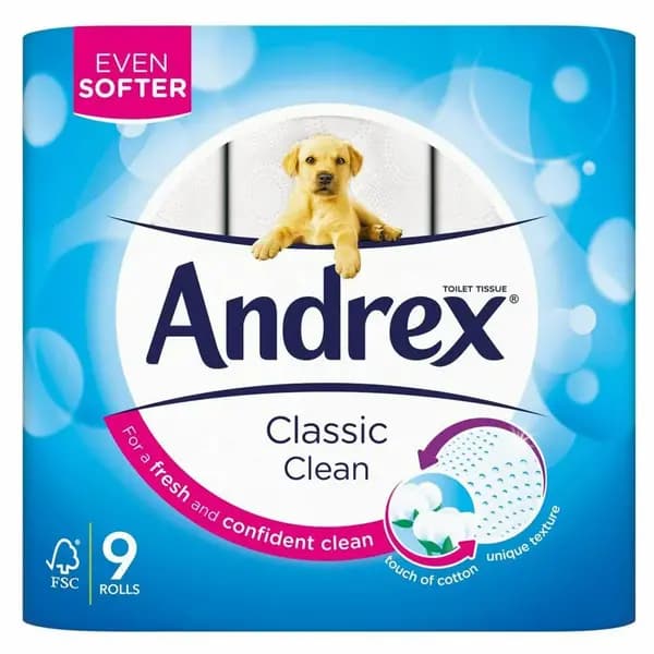 Andrex Classic Clean 9 Toilet Rolls