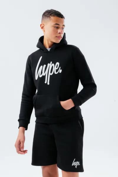HYPE UNISEX KIDS BLACK SCRIPT HOODIE