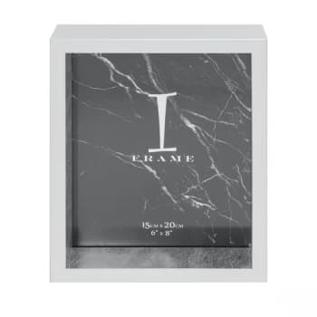 6" x 8" - iFrame Silver & White Box Photo Frame