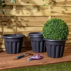 Wham Set 4 Vista 33cm Round Planter Slate