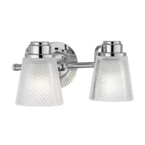 Hudson 2 Light Wall Light Polished Chrome IP44