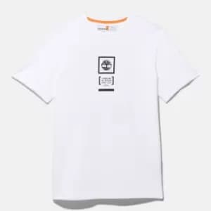 Timberland Camo Logo T-Shirt For Men In White, Size M