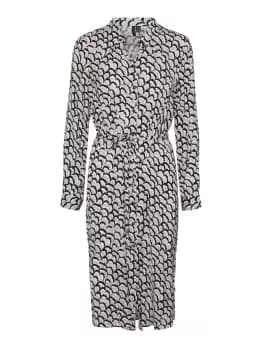 VERO MODA Printed Midi Dress Women Grey