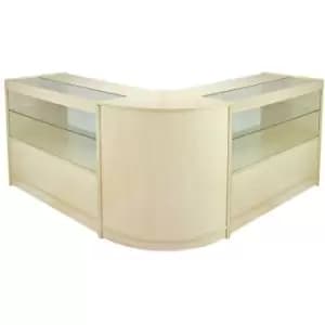 MonsterShop Gemini Retail Display Shop Counters Set & Glass - Maple
