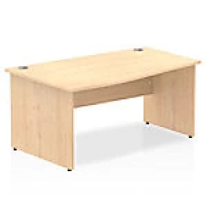 Impulse Panel End 1600 Left Hand Wave Desk Maple