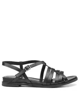 Hotter Sienna Wide Fitting Strappy Sandals - Black, Size 4, Women