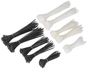 Genuine SEALEY CT600BW Cable Tie Assortment Black/White Pack of 600