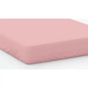 100% Cotton 200 Thread Count Fitted Sheet 12" Double Pink