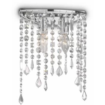 Ideal Lux Rain Clear - 2 Light Indoor Wall Light Chrome, E14