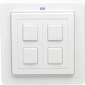 LightwaveRF 3V 2 Gang Wire-free Switch - White Metal - JSJSLW221WH