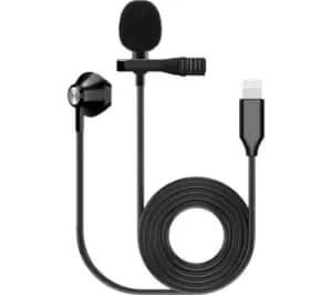 KINSMAN KMIC09 Lavalier Microphone & Earpiece, Black