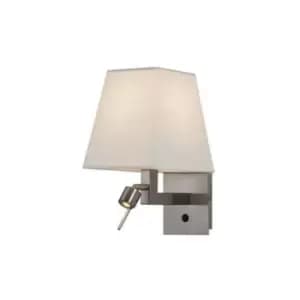 Larissa Buhovo Wall Light 1x E27 Max 40W + LED 3000K 3W Chrome Matt- White Shade