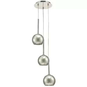 Pendant lamp Regina Chrome polished 3 bulbs 35cm