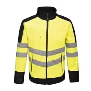 Regatta Unisex Hi Vis Pro Reflective Softshell Work Jacket (L) (Yellow/Navy)