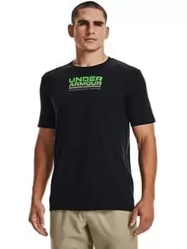 Under Armour Multi Colour Box Logo Short Sleeve T-Shirt - Black, Size L, Men
