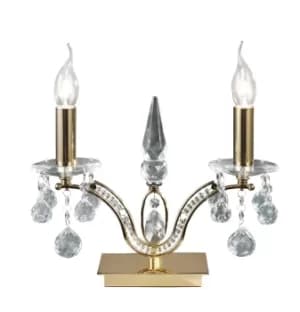 Tara Table Lamp 2 Light French Gold, Crystal