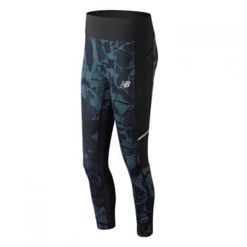 New Balance Premium Impact Tights Ladies - Black/Green AOP