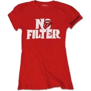The Rolling Stones - No Filter Header Logo Womens Large T-Shirt - Red