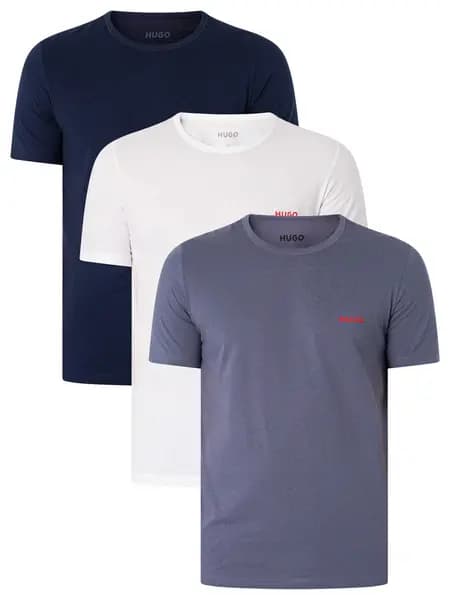 HUGO 3 Pack Crew T-Shirts Open White/Navy/Black M