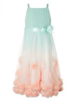 Monsoon Girls Sienna 3D Roses Dress - Multi, Size 10 Years, Women