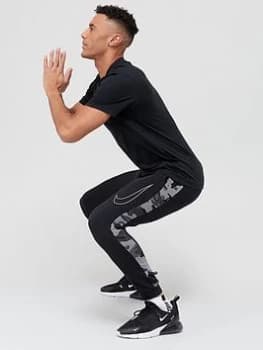Nike Train Dry Fit Camo Taper Pants - Black/White Size M Men